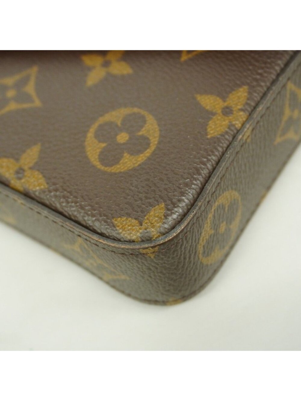 Louis Vuitton Shoulder Wallet Monogram Pochette Felicity Brown Fuchsia - Picture 7 of 10